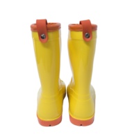 Bottes de pluie imperméables en PVC pour enfants Canard de dessin animé jaune