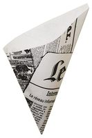 Cônes de papier journal français de taille moyenne pour service alimentaire Supports écologiques jetables pour frites ou autres collations