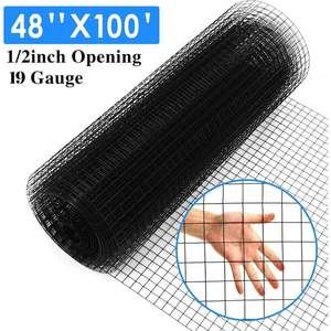 19เกจสีดำไวนิลเคลือบลวดเชื่อมม้วนฮาร์ดแวร์1/2นิ้วผ้า48นิ้ว x 100ฟุตรั้วลวดไก่ - Product Image 2