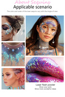 Gel pailleté multicolore pour le visage, le corps, les lèvres, les yeux, les cheveux, paillettes brillantes, gel scintillant, paillettes pour la fête, décoration de maquillage