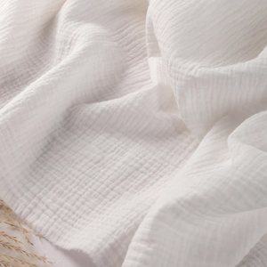 Vente en gros de tissu en mousseline de crêpe froissé de coton biologique couverture douce pour bébé en pur coton pour garçons filles tissu en popeline pour vêtements jouet - Product Image 2