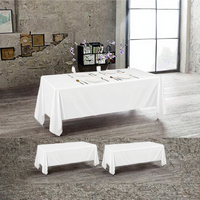 Lot élégant de 10 nappes rondes en polyester pour tables rondes, résistantes aux taches et aux plis - Blanc - Diamètre 228 cm