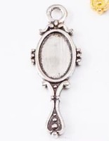 Charmes diable miroir Antique couleur argent plaqué pendentifs faisant bricolage à la main tibétain couleur argent bijoux
