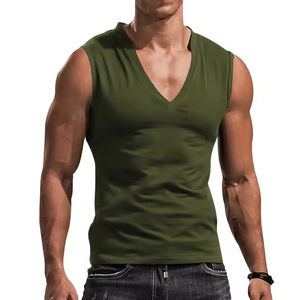เสื้อกล้ามผู้ชายคอวีเรียบง่าย สไตล์ฟิตเนส ลดราคาสุดฮอตซัมเมอร์ 2026 - Product Image 2