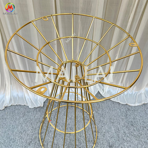 Fabrika doğrudan satış altın Metal tel Bar masası ile cam üst düğün olay kiralama açık kokteyl masası düğün dekorasyon için - Product Image 2