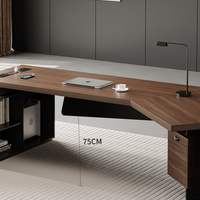 Nouveau bureau de direction moderne en forme de L, convertible et extensible, en bois de teck, pour la maison, l'école, l'hôpital