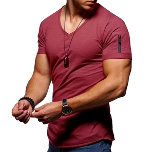 <span class=keywords><strong>Ropa</strong></span> de Gimnasio para Hombre, Camisetas, Playeras de Manga Corta de Color Sólido para Hombre - Product Image 6