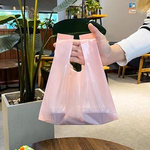 Petits sacs de t-shirt en plastique HDPE durables colorés poignée de gilet Solution d'emballage de pain de logo personnalisé pour les expositions de supermarchés - Product Image 6