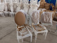 Chaise de mariage fantaisie en or ghanéen, très vendue en 2026, en acier inoxydable durable pour la décoration intérieure et extérieure