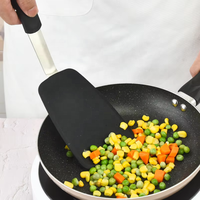 Силиконовая кухонная посуда с антипригарным покрытием, подвесной кухонный бесшумный силиконовый шпатель, небольшой шпатель для жарки