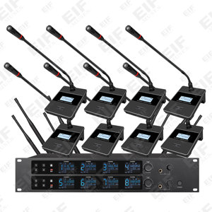 ระบบไมโครโฟนไร้สาย UHF 8 ช่อง XLR ระยะ 80-100 เมตร ชุดไมค์แบบมือถือไดนามิก พร้อมหน้าจอดิจิตอลตัดเสียงรบกวน สำหรับการแสดงบนเวที - Product Image 6