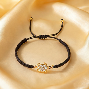 Bracelet d'amitié ajustable tressé fait main avec tortues marines en <span class=keywords><strong>diamant</strong></span>, idéal pour les couples - Grande Vente Mode - Product Image 3