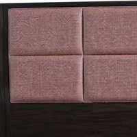 Tête de lit sur mesure King Queen Size en MDF avec panneaux rembourrés roses et tables de chevet intégrées pour Hampton Inn