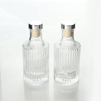 Vente en gros de vase en verre transparent de luxe récipient rond pour arôme de parfum d'intérieur bouteille pour diffuseur d'aromathérapie