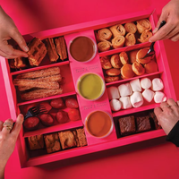 Boîtes à dessert en papier personnalisées pour churros, pâtisserie, boulangerie, crêpes, gaufres, boîte de traiteur avec insert pour sauce au chocolat