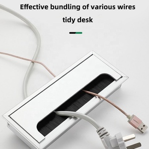 Modern Aluminum Alloy Office <b>Desk</b> Wire Cable Cover Management Rectangular Grommet for Living Room Home Office & School - Product Image 5