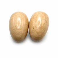 Shaker à œufs en bois de hêtre naturel 5x8cm, instrument de percussion, outil de rythme pour l'éducation musicale des enfants