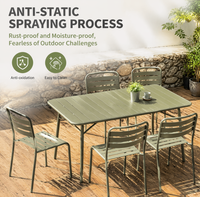 Ensemble de salle à manger d'extérieur en métal, table et chaises en fer antirouille pour café, bistrot, restaurant (vente en gros)