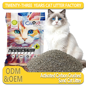 Litière pour chat puissante, désodorisante, écologique, biodégradable, à base de charbon actif minéral, jetable aux toilettes, 4 kg 5 L - Product Image 1