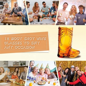 Verres à shot géants, un succès pour les fêtes sur le thème du Far <span class=keywords><strong>West</strong></span>, les fêtes à thème, les baby showers, les mariages, et les fêtes Wild <span class=keywords><strong>West</strong></span>, avec un design en forme de botte de cowboy - Product Image 4