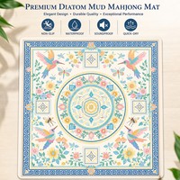 Tapis de Mahjong Premium Style Américain en Diatomite Antidérapant, Insonorisant, Imperméable, Séchage Rapide, Absorbant pour Jeux de Société et Maison