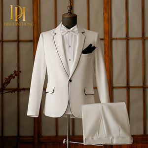 Costume d'hôte à simple boutonnage pour hommes de <span class=keywords><strong>grande</strong></span> <span class=keywords><strong>taille</strong></span> Costume de chanteur de scène pour la réunion annuelle de fête Ensemble de robe de maître de cérémonie à l'avant plat - Product Image 5