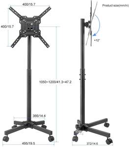 Soporte <span class=keywords><strong>de</strong></span> suelo para TV móvil, <span class=keywords><strong>de</strong></span> <span class=keywords><strong>21</strong></span> a 42 <span class=keywords><strong>pulgadas</strong></span> <span class=keywords><strong>de</strong></span> altura ajustable para pantallas <span class=keywords><strong>de</strong></span> <span class=keywords><strong>Plasma</strong></span> LCD LED <span class=keywords><strong>de</strong></span> Panel plano - Product Image 3