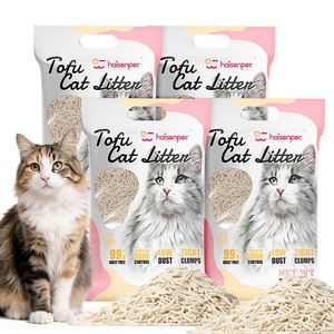 Grandes remises en gros Litière pour chat au tofu anti-odeur faible dispersion de la litière sans poussière agglomérante OEM Vente en gros - Product Image 1