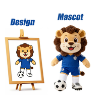 Ensemble de figurines en peluche lion blanc et marron brodées sur mesure, style artisanal, pour la marche, vente directe usine, vêtements spécialisés pour événements