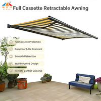 Auvent rétractable mural en acrylique motorisé avec télécommande, protection contre la pluie et les UV, pour piscine, patio, jardin