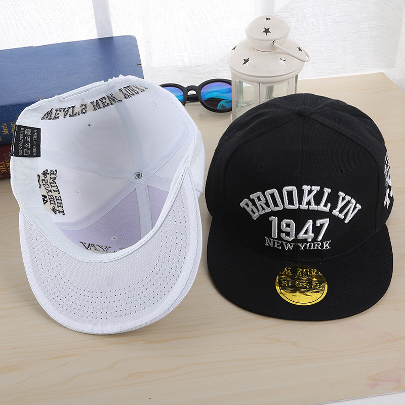 1947 BROOKLYN Hip Hop Custom Logo Baseball Cap Flat Brim Corduroy