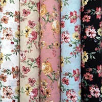 Sortie d'usine satin stretch, mousseline de soie 97% polyester 3% Spandex vibrant numérique mousseline de soie fleur impression tissu pour vêtements/