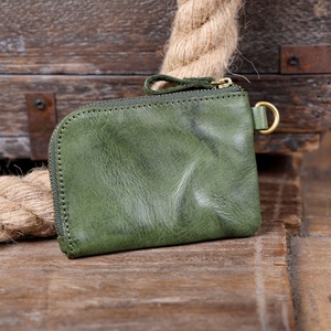 Monedero de Cuero Vacuno Vintage de Primera Calidad con Cierre, Cartera para Tarjetas de Crédito de Cuero Genuino - Product Image 4