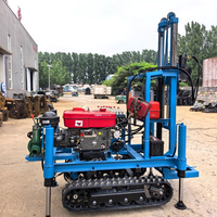 Foreuse hydraulique multifonction sur chenilles pour puits d'eau, profondeur de forage réglable de 100 à 200 m, machine polyvalente pour forage de puits