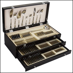 Juego de <span class=keywords><strong>Cubiertos</strong></span> de Acero Inoxidable de 125 Piezas, <span class=keywords><strong>Cubiertos</strong></span> Plateados, Cucharas, Tenedores y Cuchillos, <span class=keywords><strong>Estuche</strong></span> de Madera <span class=keywords><strong>para</strong></span> Fiestas y Bodas - Product Image 5