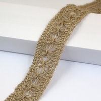 Tr013 Ruban en jute ajouré personnalisé, diverses finitions en dentelle, ruban en toile de chanvre, accessoire artisanal DIY pour chapeaux, sacs, décoration intérieure