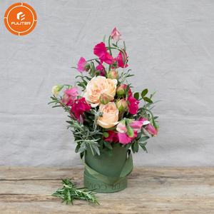 Personnalisé éternité éternelle Rose ronde daim cadeau emballage boîte fleurs fleuriste carré rose velours Floral fleur chapeau boîte - Product Image 6