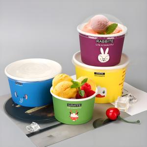 Cuenco de papel para helados de grado alimenticio PE desechable personalizado para llevar a prueba de agua/tablero de marfil a prueba de aceite/papel para tazas de helado FBB - Product Image 1