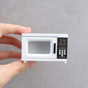 Casa delle bambole lhhanx1:12, mobili in miniatura in <span class=keywords><strong>legno</strong></span>, mini cucina, scena, <span class=keywords><strong>forno</strong></span> bianco a onde semplici - Product Image 4