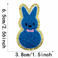 Groothandel Easter Chenille Iron On Applique Kleine Bunny Heat Patch Schattige Chenille Patches Easter Konijn Patch Voor Kleding