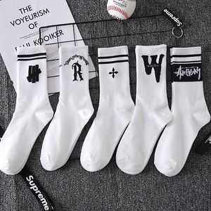 White Crew <b>Socks</b> With Letter Logo Cotton Breathable Daily Casual <b>Socks</b> For Adults Summer Style - Product Image 1