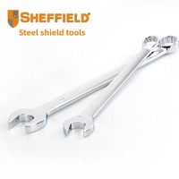 Clé dynamométrique métrique à double extrémité en acier allié au chrome-vanadium, finition miroir, épaissie et allongée, de la marque Steel Shield Tools