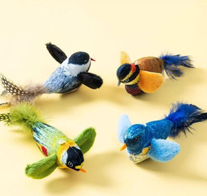 Mainan Hewan Peliharaan Otomatis Bentuk Burung, Mainan Kucing Elektrik Pintar, Mainan Boneka Lucu Interaktif, Laris Manis - Product Image 1