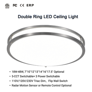 Ce ETL 18W 24W 36W 48W 5cct 3 điện có thể chuyển đổi 7 "10" 12 "13" 14 "16" Đôi vòng dẫn Trần Dimmable ánh sáng dẫn đèn trần - Product Image 4