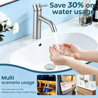 Robinet de lavabo en acier inoxydable avec poignée en zinc et cartouche céramique pour salle de bain, fourni par l'usine, échantillon disponible pour grossistes