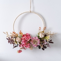 CF02121 Guirlande de fleurs artificielles Dahlia Rose Hortensia demi-fleur avec verdure pour porte d'entrée Mur Décoration de mariage