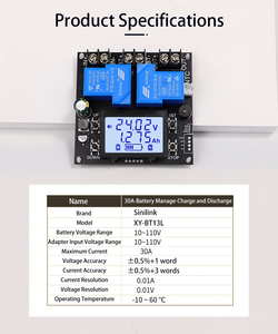 Contador de Coulomb XY-BT13L 30A, Unidad de Gestión y Protección de Carga y Descarga de Baterías de Litio Totalmente Automática - Product Image 6