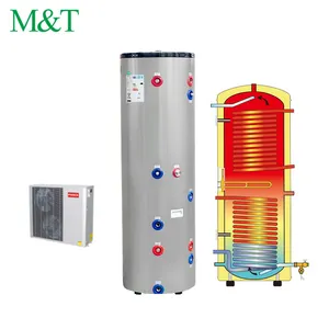 Pompe à chaleur en acier inoxydable 300l pour le chauffage et le refroidissement de la maison Zasobnik Teplej Vody réservoir d'eau chaude à 2 bobines Guangzhou