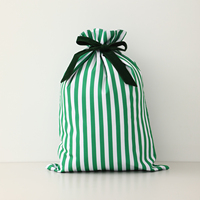 Sac de Noël en toile à rayures, imprimé bonhomme de neige, personnalisable, réutilisable, avec cordon de serrage, pour bonbons de Noël, vente en gros