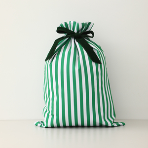 Túi Giáng Sinh in hình người tuyết bán buôn, túi quà Giáng Sinh có dây rút, in thăng hoa, vải canvas sọc lớn, có thể tái sử dụng, tùy chỉnh hình ông già Noel - Product Image 4